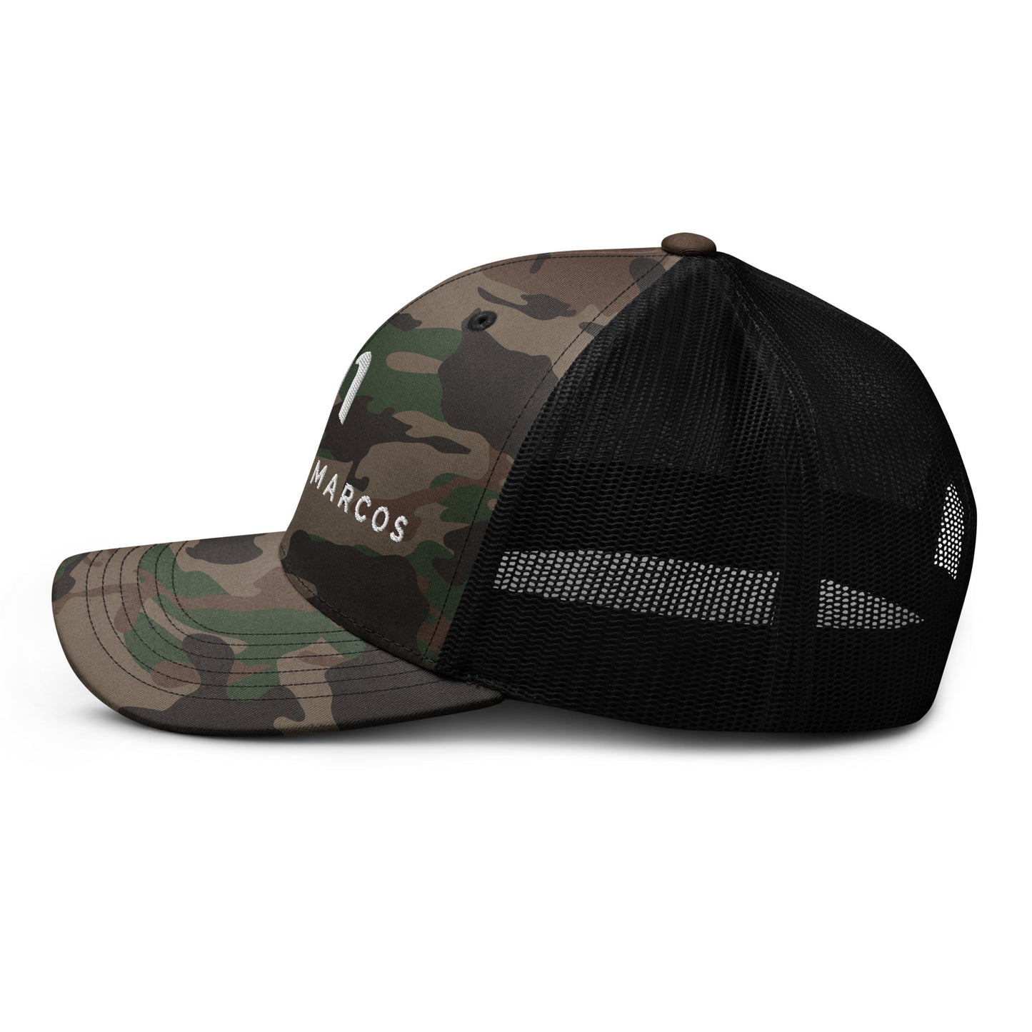 Gorra trucker camuflaje logo Miel San Marcos