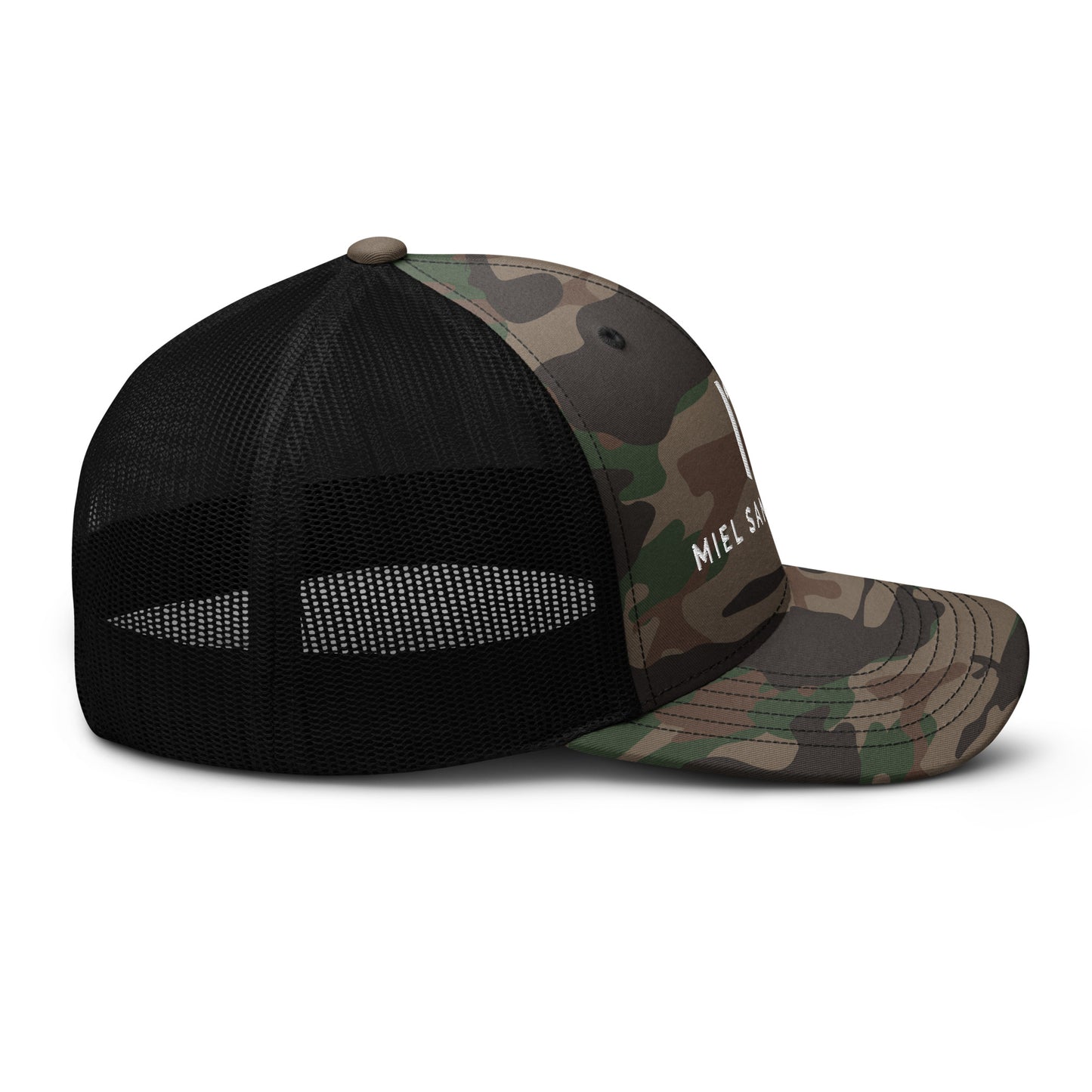 Gorra trucker camuflaje logo Miel San Marcos