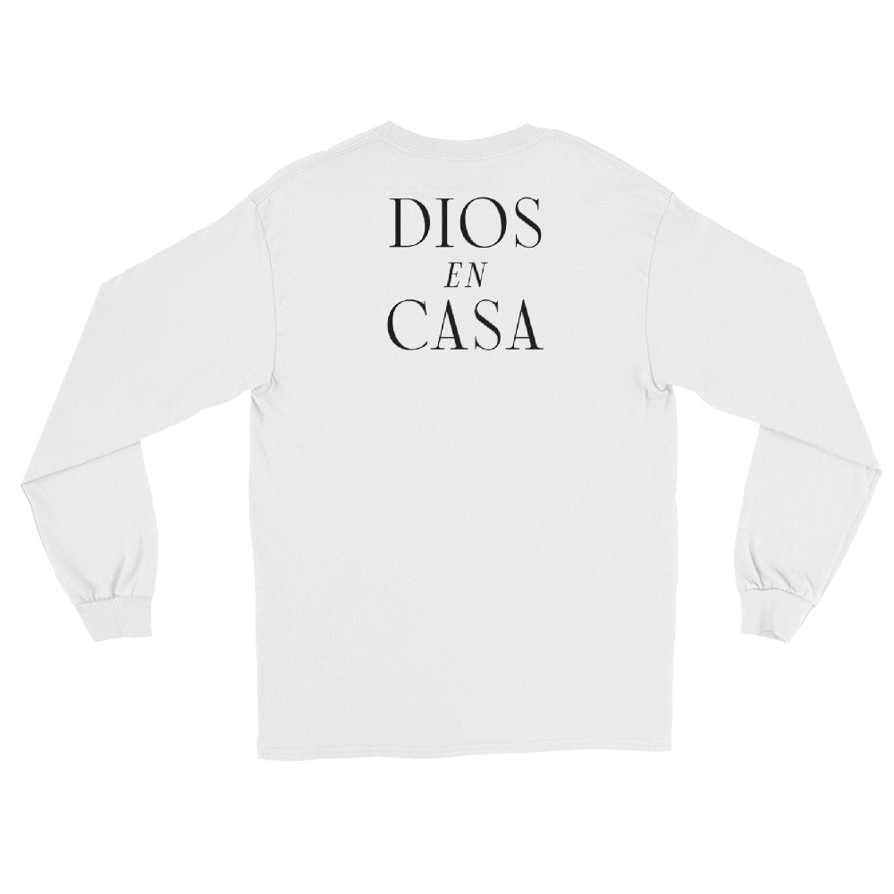 Dios en casa camiseta manga larga (blanca) - Miel San Marcos