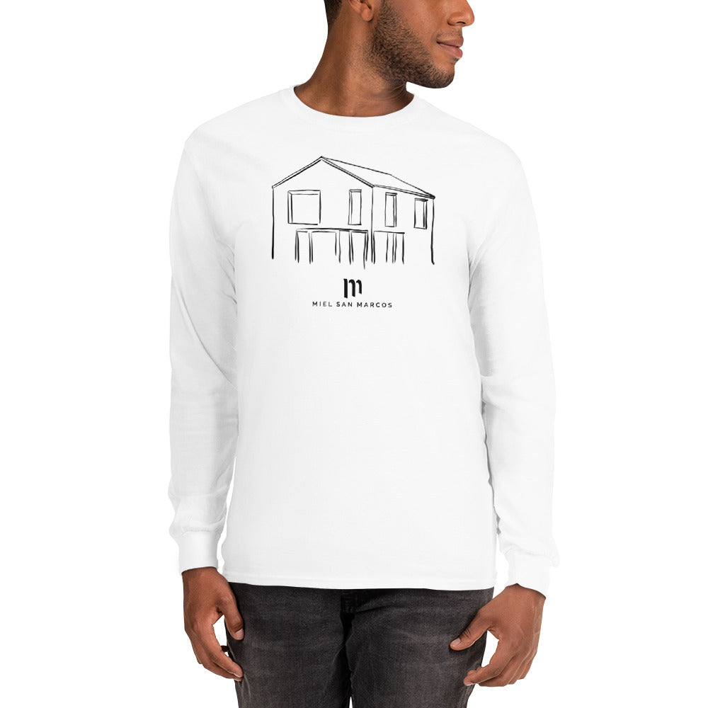 Dios en casa camiseta manga larga (blanca) - Miel San Marcos