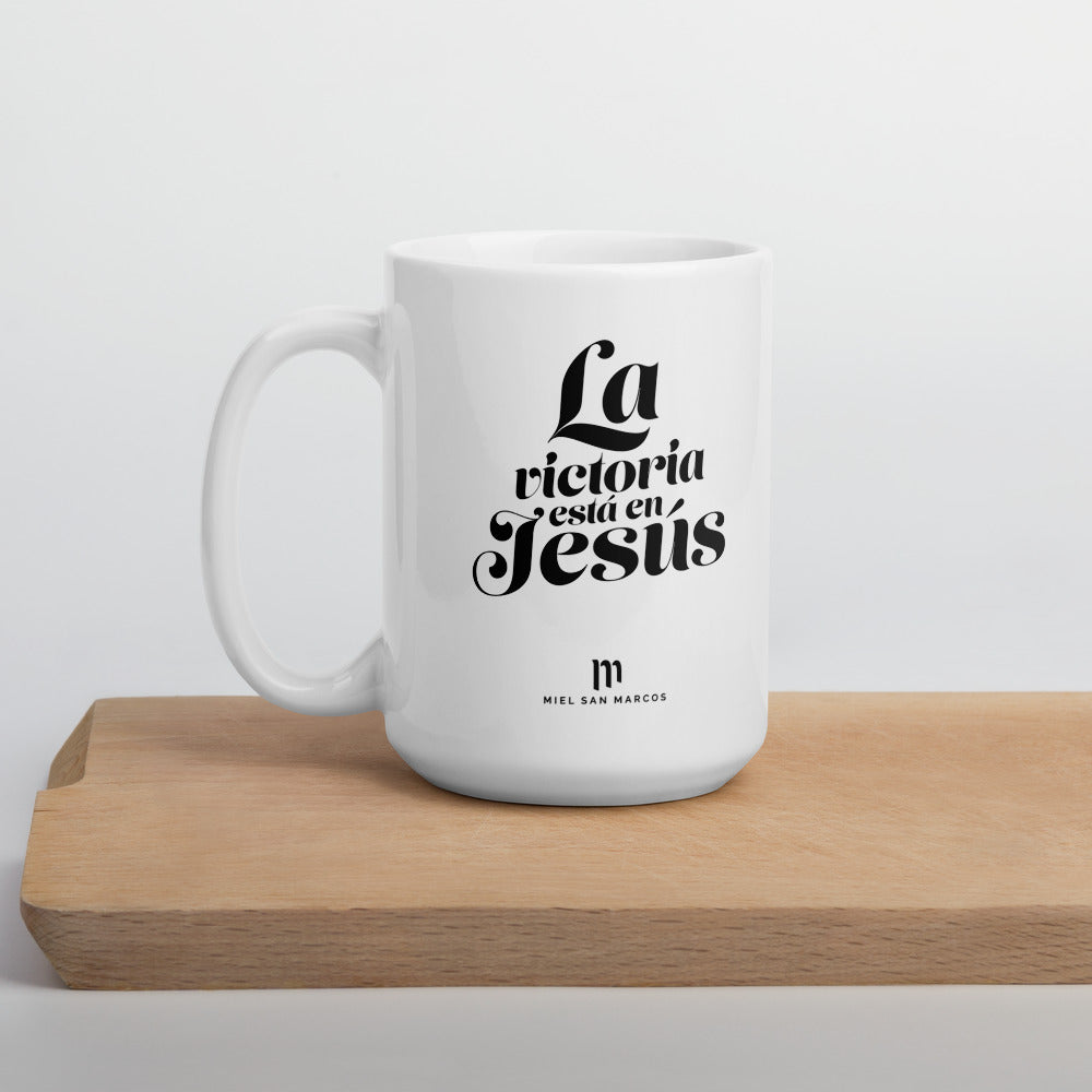 Taza blanca brillante Miel San Marcos
