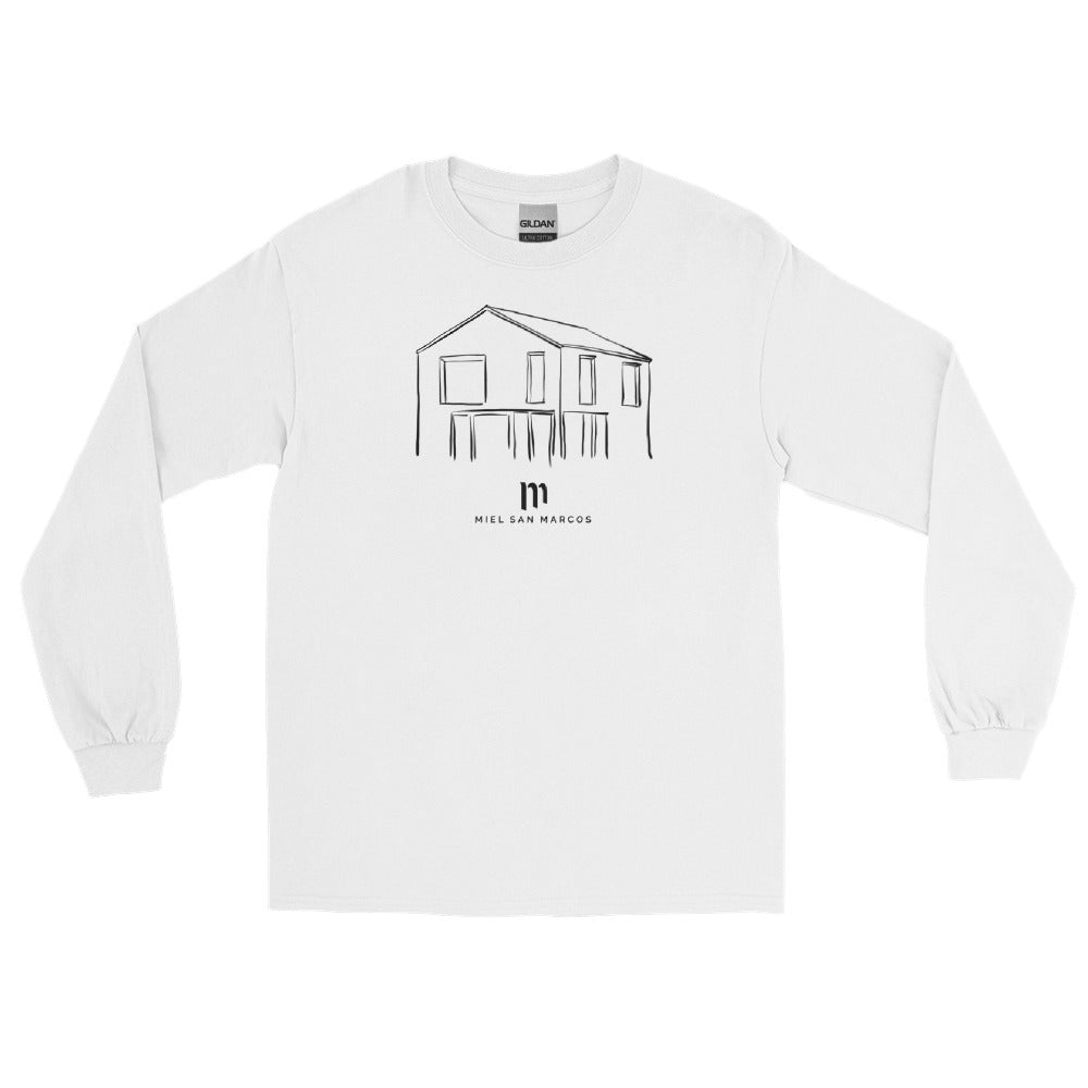 Dios en casa camiseta manga larga (blanca) - Miel San Marcos