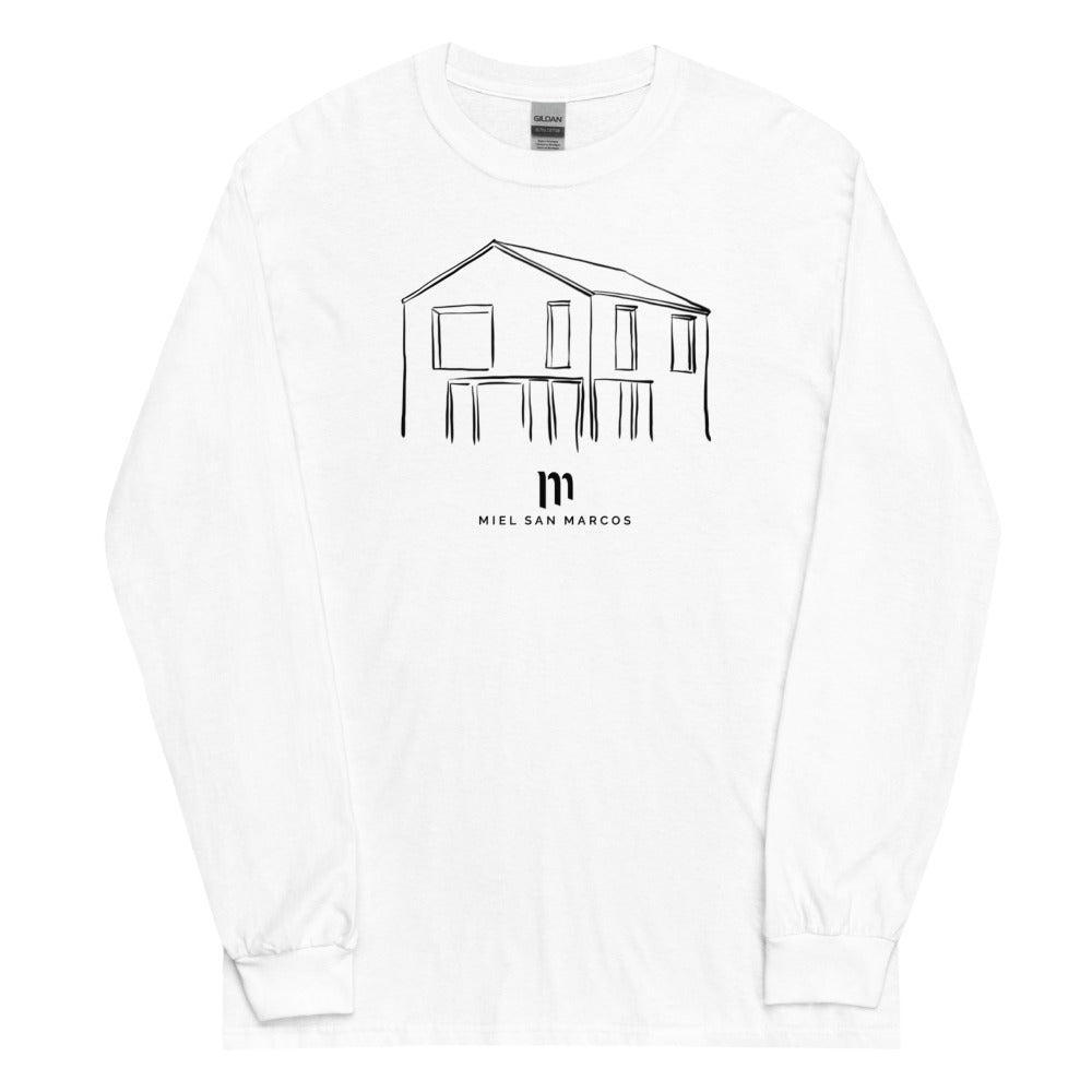 Dios en casa camiseta manga larga (blanca) - Miel San Marcos